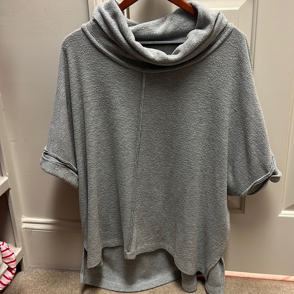 Grey poncho for winter